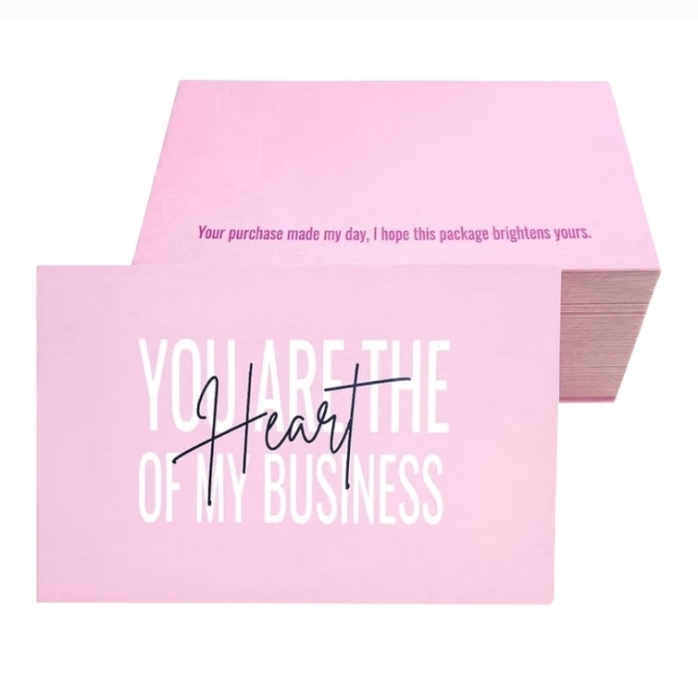 Pink Business Thank You Cards - 12 Pack